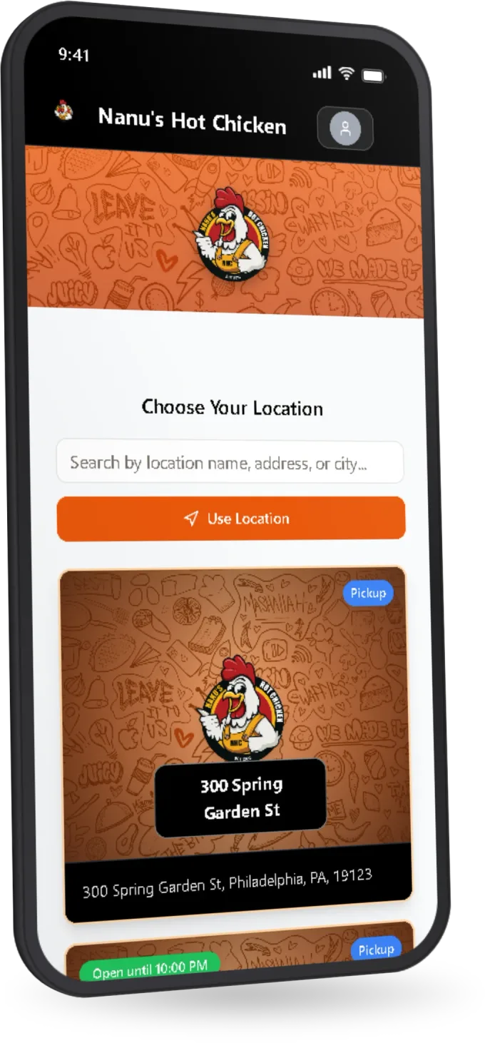 Order from Nanu's Hot Chicken on your phone
