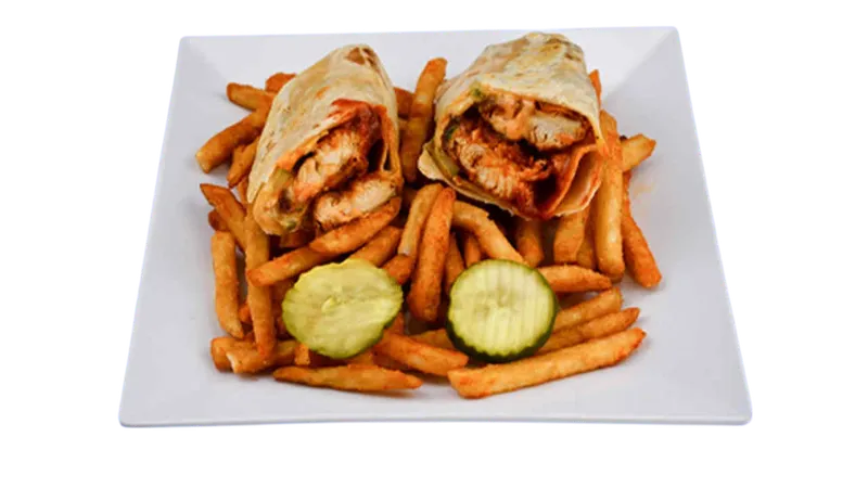 #12 - Shrimp Wrap with Fries (Seafood) — Nanu's Hot Chicken