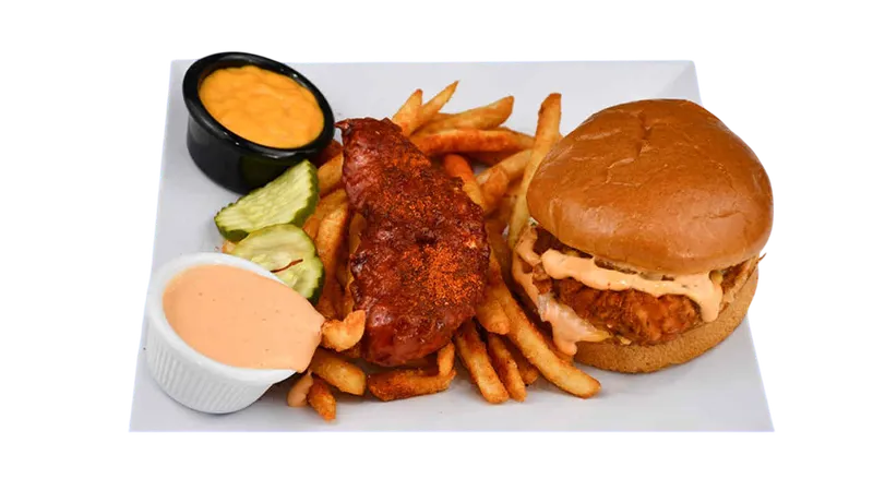 #4 - 1 Chicken Tender + 1 Chicken Sando + Fries — Nanu's Hot Chicken