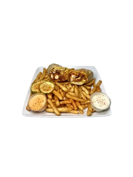 # 12 - Shrimp Wrap with fries (Seafood)
